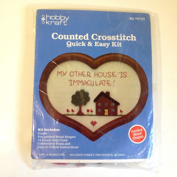 Vintage Hobby Kraft Counted Cross Stitch Kit #8734 1987 Quick & Easy Sealed - Picture 8 of 9